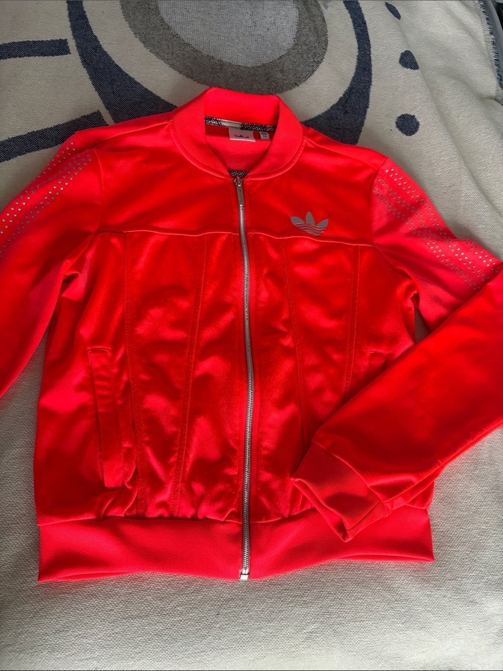 adidas Original VERY RARE Orange/Red Zip-Up Track Jacket with Trefoil